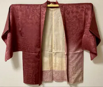 순수 실크 겉옷 팥색 그라데이션