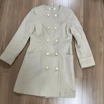 NATURAL BEAUTY BASIC 아이보리 롱 코트 S 사이즈