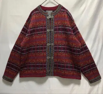 80s 90s 빈티지 올드 노르딕 패턴 니트 가디건