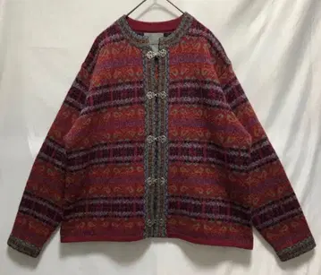 80s 90s 빈티지 올드 노르딕 패턴 니트 가디건