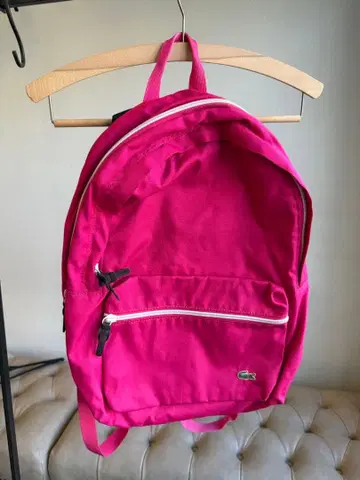 라코스테 핑크 나일론 백팩