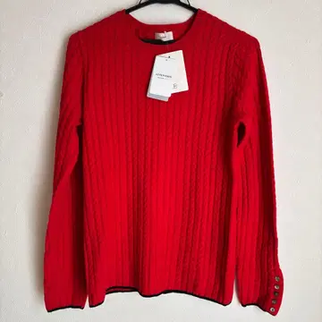 미사용 새상품 IENA 빨간색 케이블 니트 긴팔 스웨터