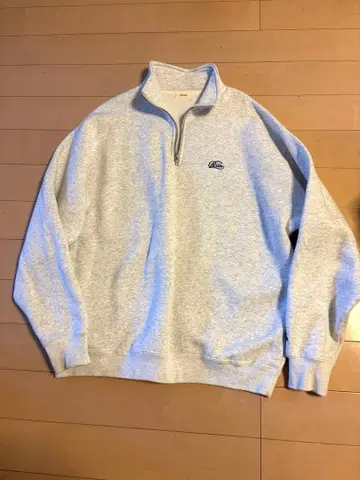 Re:room 하프 지퍼 맨투맨 그레이 화이트