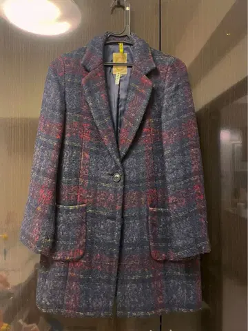 SHIPS khaju 네이비 계열 체크 코트