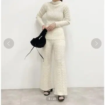 에디트포를루 울 크로셰 플레어 팬츠 editforlulu