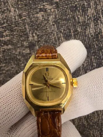 킹 호스 우마스터 수동 와인딩 시계 골드