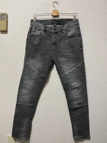 자라 빈티지 가공 바이커 스키니 데님 / 31 차콜 스트레치