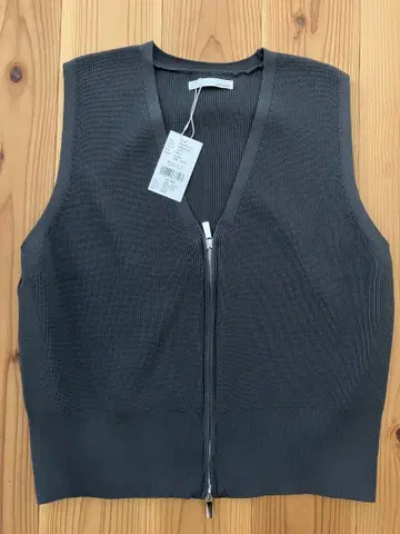 AUNTMARIES ZIP 리브 니트 베스트