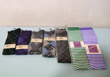 미사용 새상품 램스울 하이삭스 체크 무늬 스트라이프 7개 세트 묶음 판매