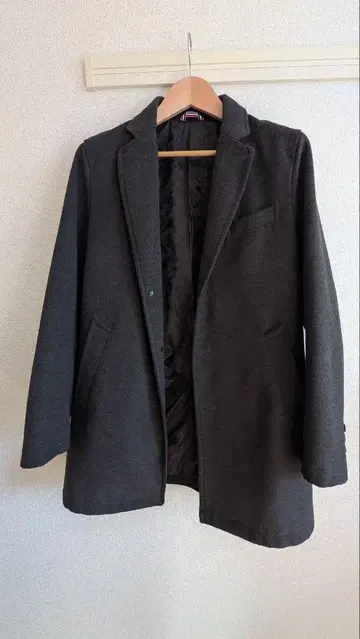 BEAMS 남성용 체스터 코트 다크 그레이