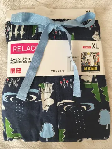 택 포함 미사용 새상품 유니클로 무민 리라코 네이비 XL 룸웨어