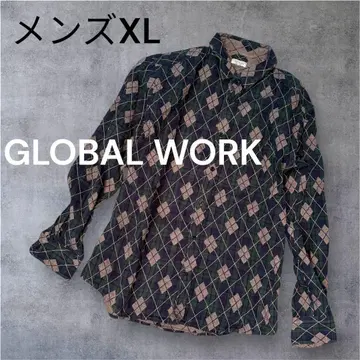 GLOBAL WORK 아가일 셔츠 XL