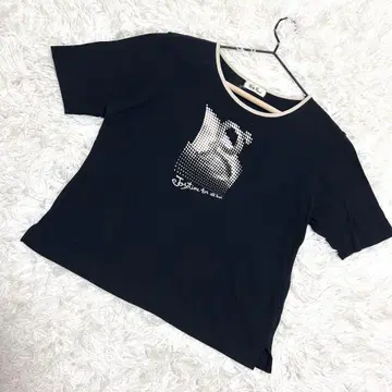 Porta Rossa 프린트T셔츠 반팔 면100% 블랙 슬릿