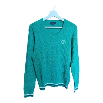 캘러웨이 callaway 케이블 니트 V넥 스웨터 M 그린