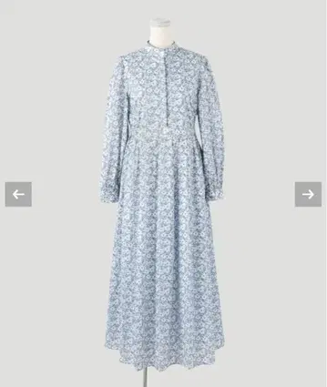 huit bouquet 스탠드 카라 셔츠 원피스 리버티 패턴