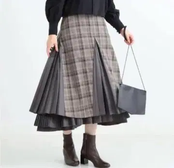 [ 새상품 ] RBS 레이빔즈 체크 레이어드 스커트 플리츠