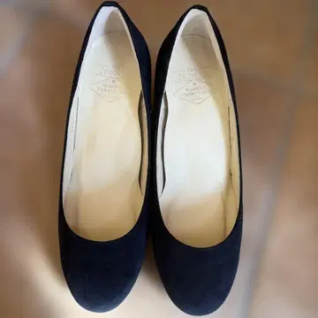 네이비 웨지힐 펌프스 스웨이드 라메