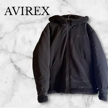 AVIREX 충전솜 B-3 HOODIE 보아 플라이트 자켓 XL 블랙