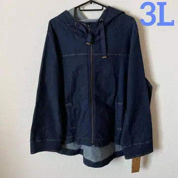[ 새상품 ] 빅 사이즈 3L 데님 후드 부착 자켓