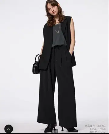 드레이프 와이드 팬츠 Z GU gu XL 사이즈 이지 팬츠 블랙