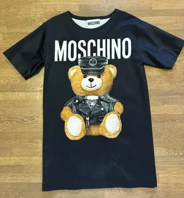 MOSCHINO 테디베어 프린트 반팔T셔츠 블랙