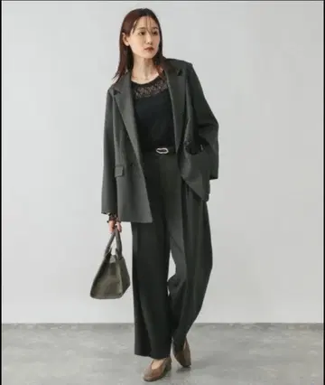 관리하기 쉬운 셋업 / 와이드 팬츠 / 587724