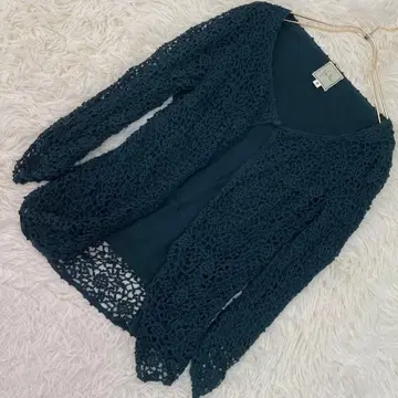 Sybilla 레이스 가디건 다크 그린 M 내추럴 오샤레