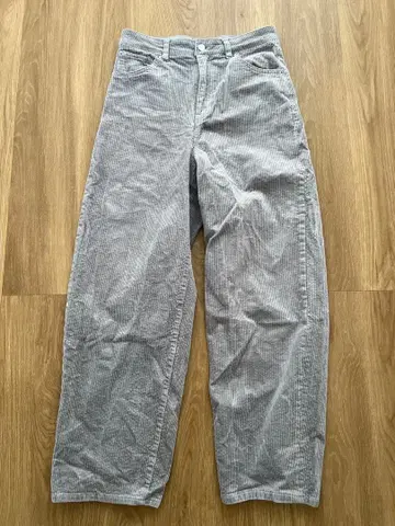 그레이 코듀로이 와이드 팬츠 38 hm h&m