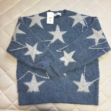 스타 총무늬 스티치 니트 풀오버