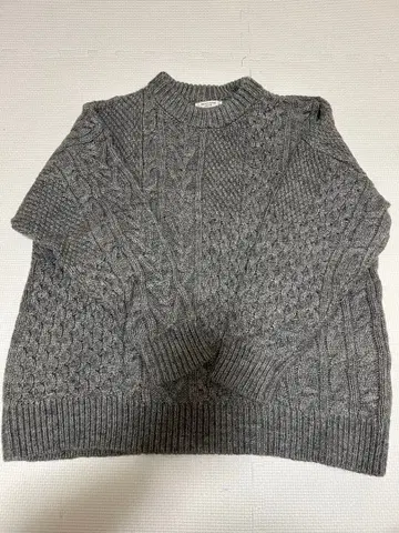 FREAK'S STORE 케이블 니트 스웨터 그레이