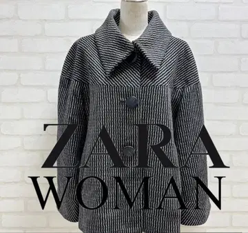 새상품급 ZARA WOMAN 스트라이프 자켓 블랙 화이트