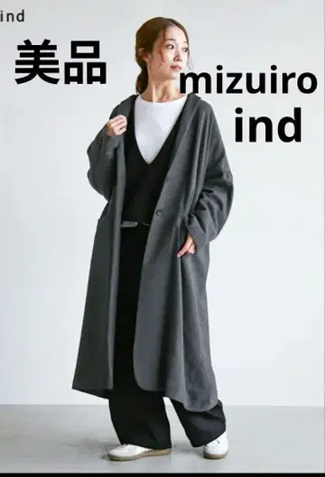 미즈이로 인드 와이드 테일러드 코트 다크 그레이