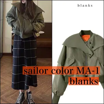 [ 컨디션 최상 ] MA-1 세일러 카라 자켓 blanks 블루종 아우터