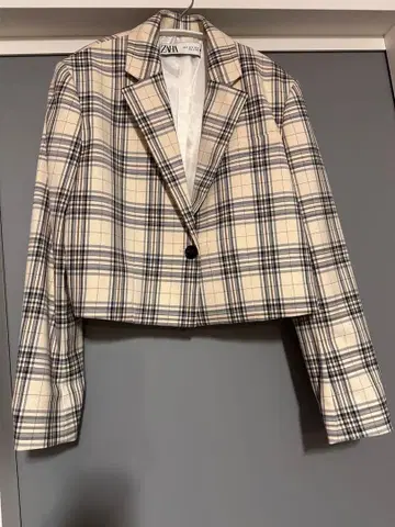 ZARA 체크 무늬 테일러드 자켓
