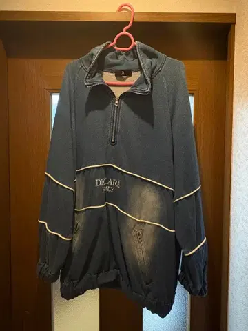 SPIRALGIRL 배색 파이핑 하프 ZIP 트레이닝복 다크 블루