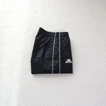 90s kappa 나일론 팬츠 블랙 사이드 로고 Y2K 와이드
