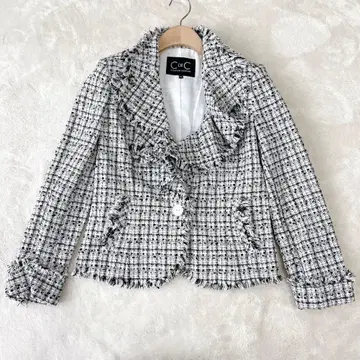 [컨디션 최상] CdeC 쿠 드 샹스 트위드 자켓 40 L 블랙