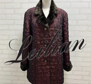 새상품급 Leilian 버건디 퀼팅 자켓