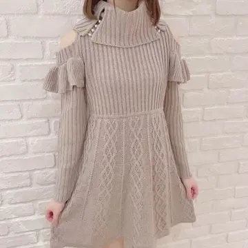 evelyn 펄 터틀 니트 OP 원피스