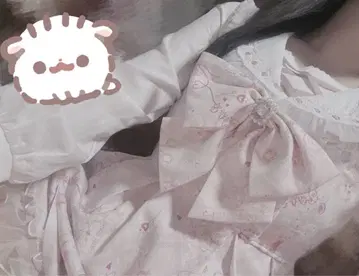 LIZLISA Sewing Bear 패턴 셋업 핑크