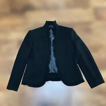 블랙 프릴 노카라 포멀 자켓 사이즈 9AR