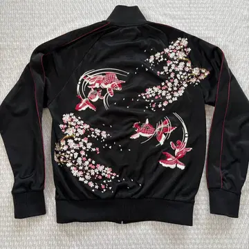 [레어 럭셔리 자수] 화려악단 금붕어와 꽃 자수 트랙 자켓/저지