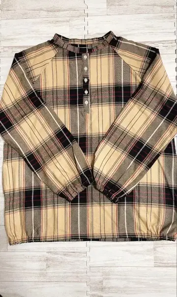 쿠리하라 하루미 체크 무늬 버튼 셔츠 M