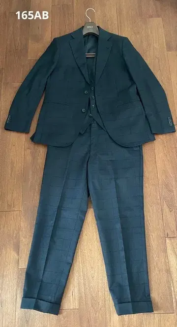 ONLY 다크 네이비 체크 무늬 쓰리피스