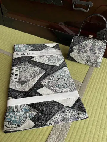 코몬 기모노와 핸드백 세트