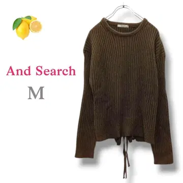 2 [] 가을/겨울 긴팔 니트 스웨터 백리본 [M] 브라운 리브