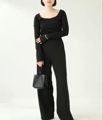 Plage MY minimal fit wide 팬츠 34 블랙