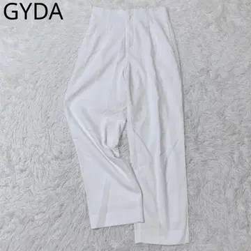 제이다 와이드 팬츠 하이웨스트 광택 드레이프 개더 센터 프레스