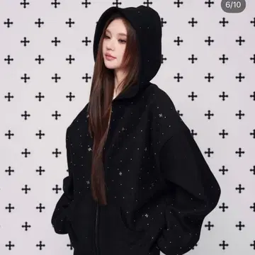 ANDWANG 키라키라 주얼 집업 후드티