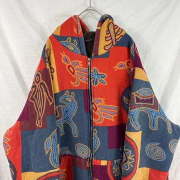 90s 기하학 올 패턴 보아 안감 후드티